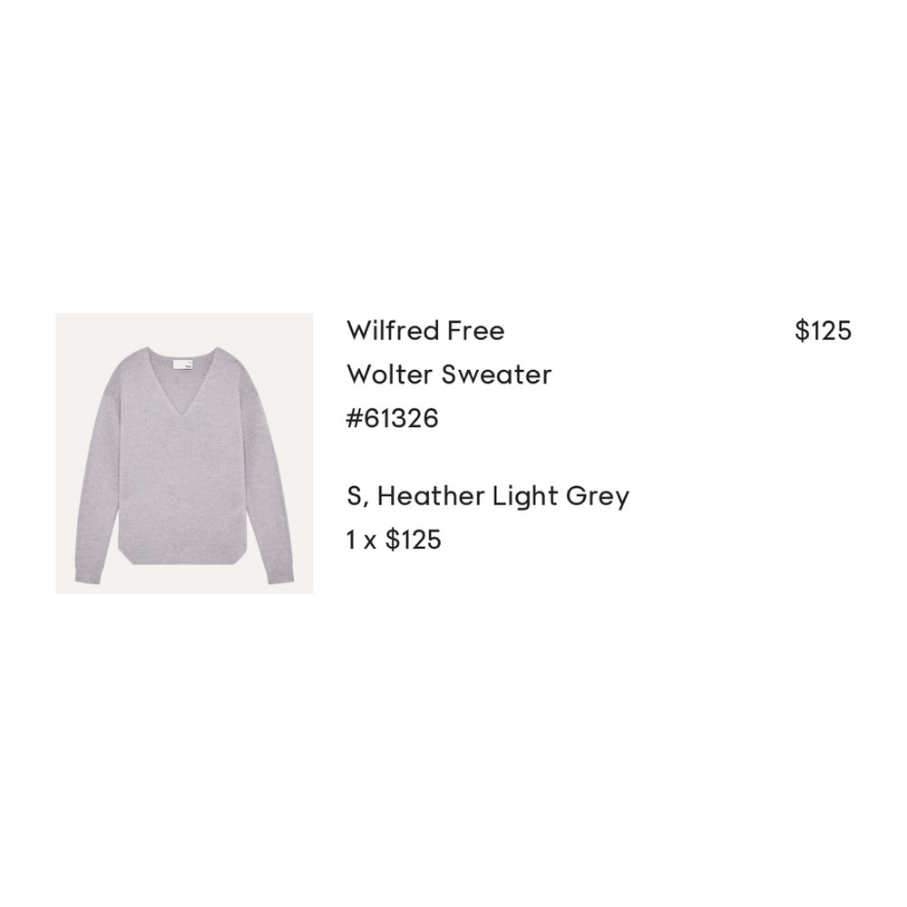Aritzia Wilfred Free Wolter Sweater Grey Small - Picture 6 of 6